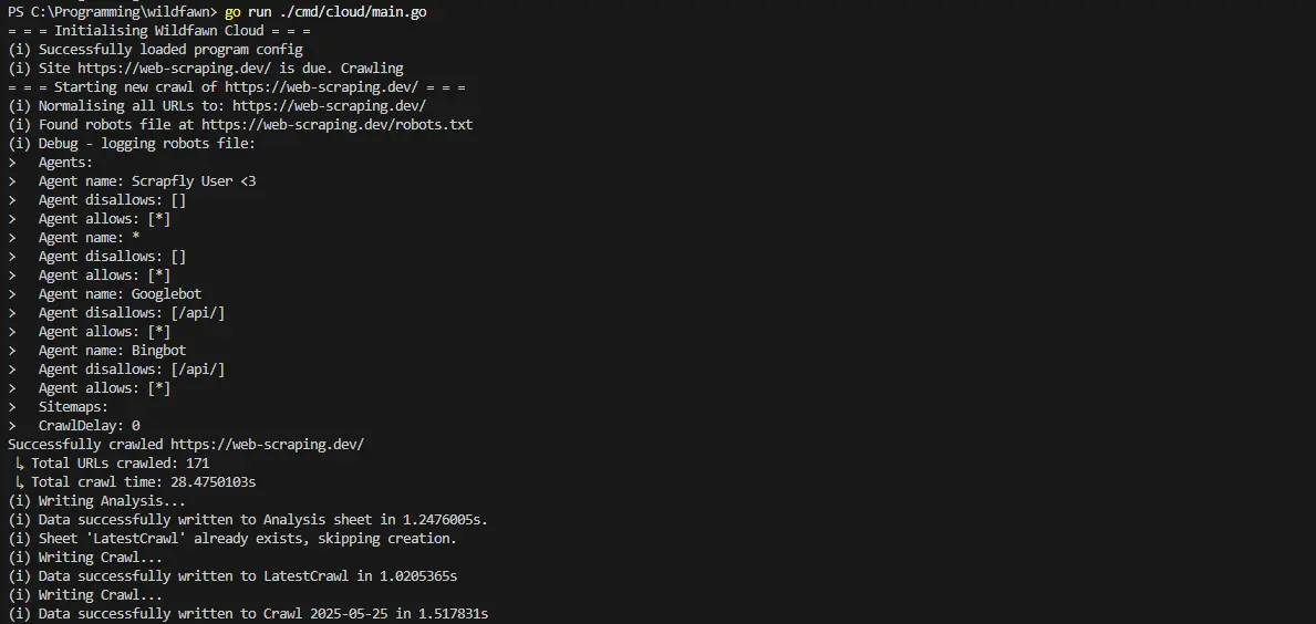 Screenshot of wildfawn